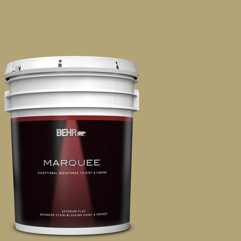 BEHR MARQUEE 5 gal. PMD101 Green Fig Flat Exterior Paint & Primer