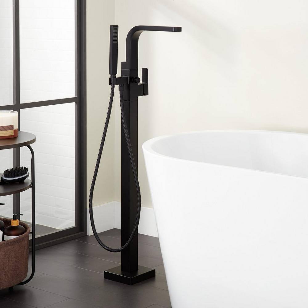 Hibiscus Single-Handle Floor Mounted Roman Tub Faucet in. Matte Black price history on PriceWatchPro