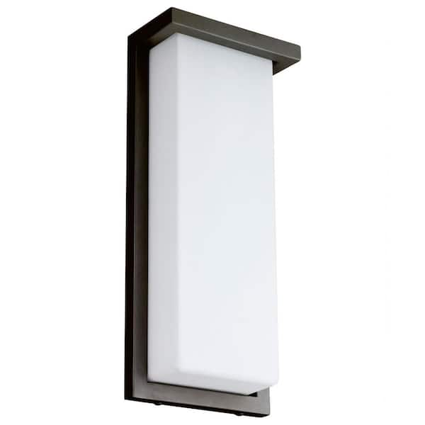 Sunlite 1 Light 14 In Bronze Integrated Led Outdoor Rectangle Modern Wall Light Sconce 4000k Cool White Hd02752 1 The Home Depot