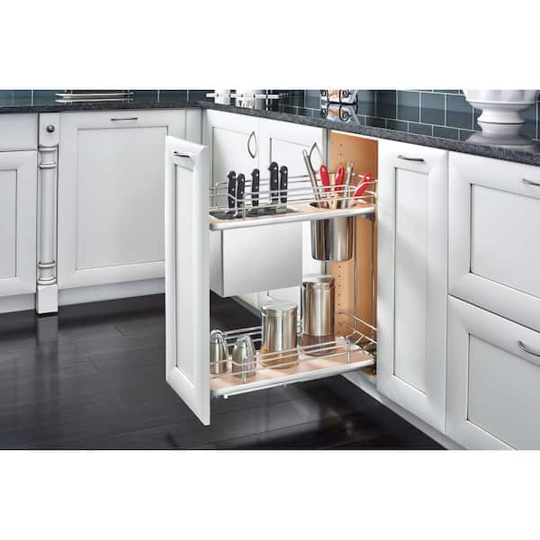 2-Tier Knife Block Pullout Organizers w/ Soft-Close