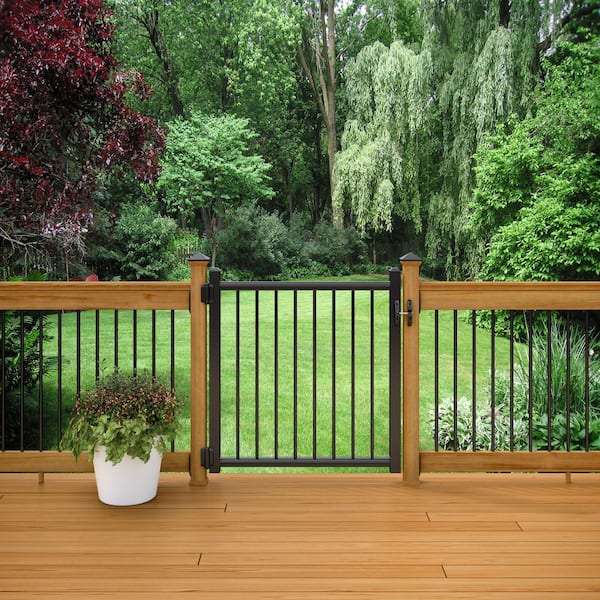 4 ft. x 3 ft. Adjustable Black Aluminum Deck Gate