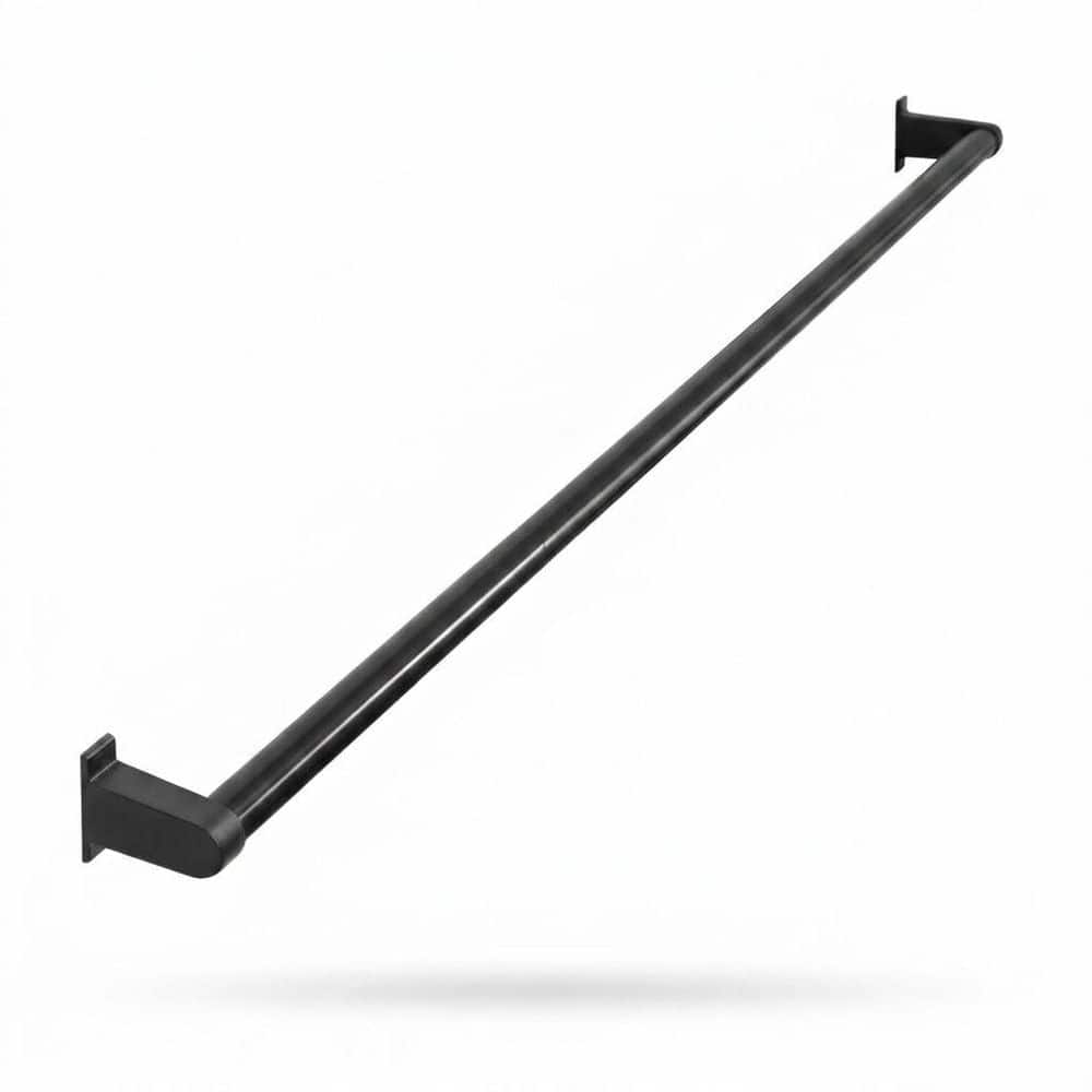 4 ft. Black Aluminum Handrail Industrial Pipe Stair Handrail Wall ...