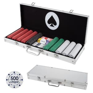 500-Piece Poker Chip Set and Gambling Accessories with Aluminum Carry Case
