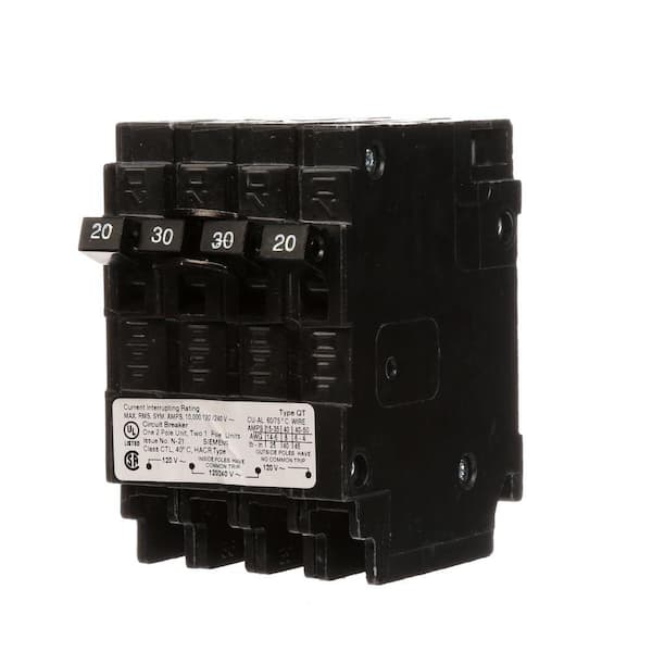 Siemens Triplex 2-Outer 20 Amp Single-Pole and 1-Inner 30 Amp Double-Pole Circuit Breaker
