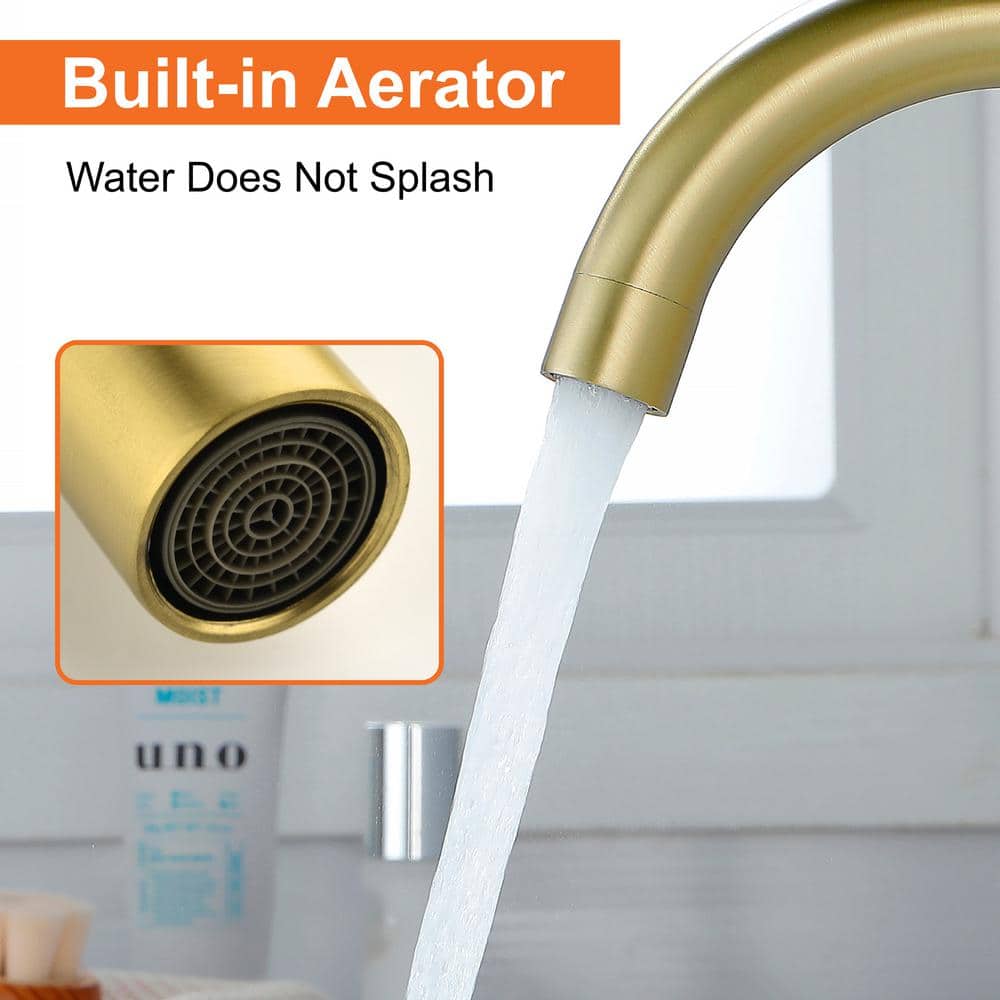 Brushed Gold 8 in. Widespread Double-Handle Bathroom Faucet