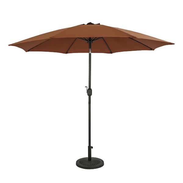 Island Umbrella Parisian 9 ft. Polyester Round Market Patio Umbrella in Coffee