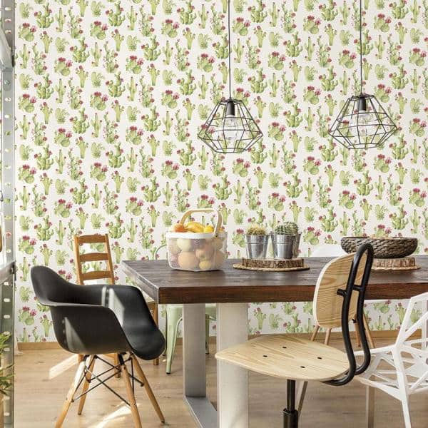 Cactus Vinyl Roll Wallpaper (Covers 55 sq. ft.)