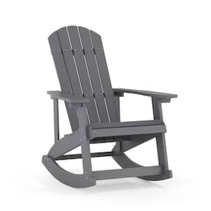 Gray Plastic Outdoor Rocking Chair