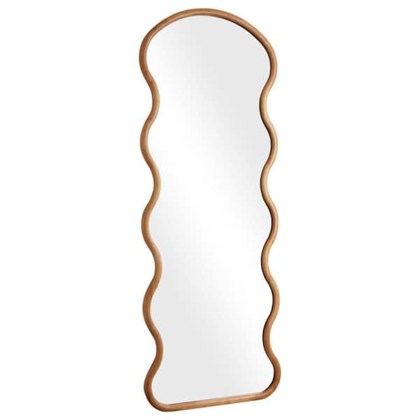Boho 24 in.W x 65 in.H Wood Framed Wave Full Length Mirror for Bedroom, Living Room
