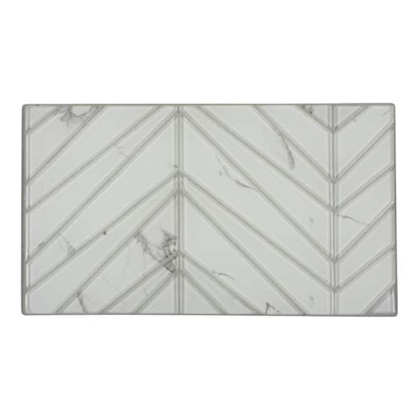 TILE CONNECTION Palms Vapor Gloss 4 in. x 6 in. Geometric Glass Mosaic Tile Sample (.67 sq. ft.)