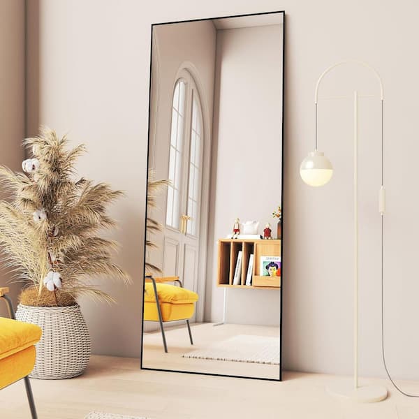 Unbranded Gold 24 in. W x 71 in. H Rectangle Full Length Mirror, Aluminum Alloy Frame Floor Mirror, Free-Standing Hanging Leaning