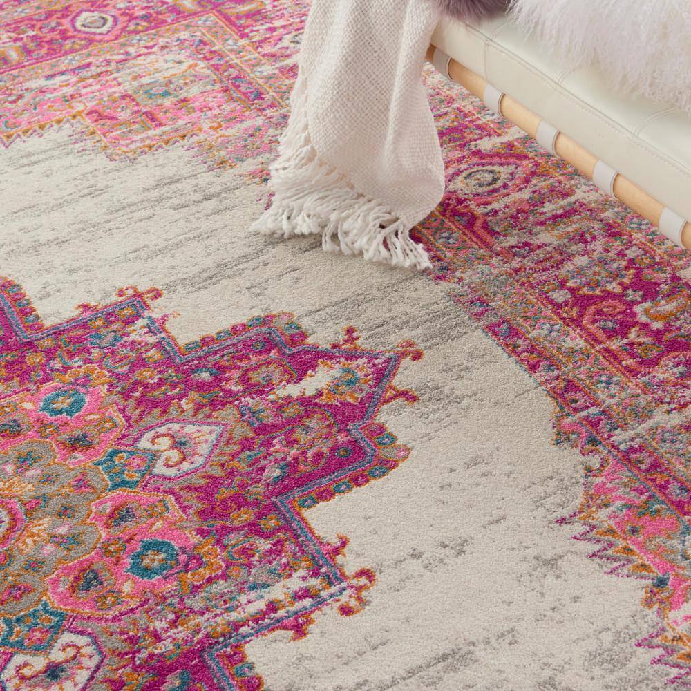 Regal Faux-Faded Ivory and Blue XXXL Traditional Area Rug