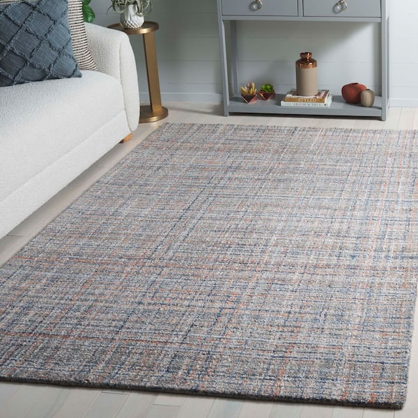 Abstract 4 ft. x 6 ft. Blue/Gray Classic Marle Area Rug