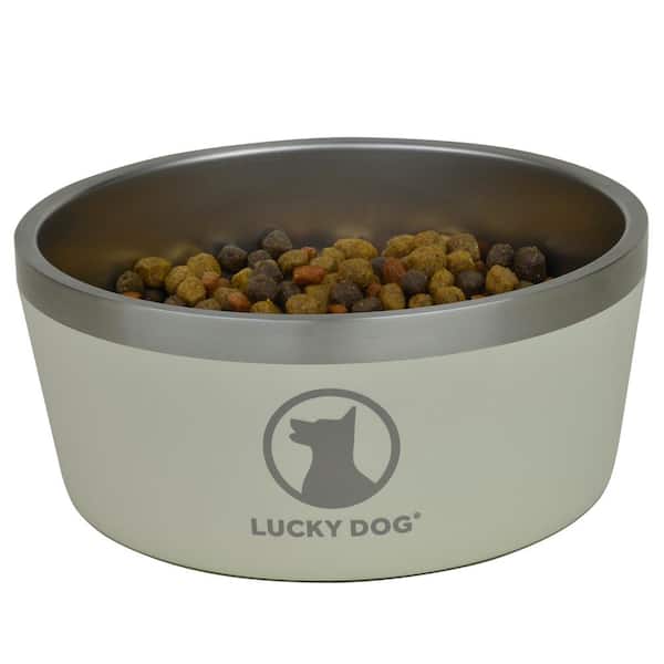 Double Stainless Steel Pet Dog Food Water Bowls Twin Dish Non Slip
