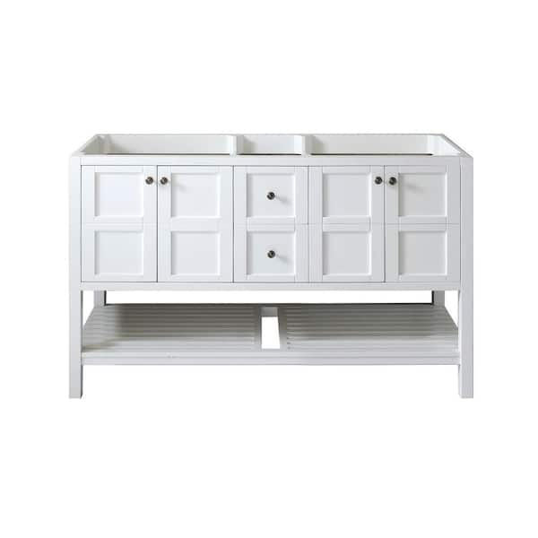 Virtu USA Winterfell 60 in. W Bath Vanity Cabinet Only in White