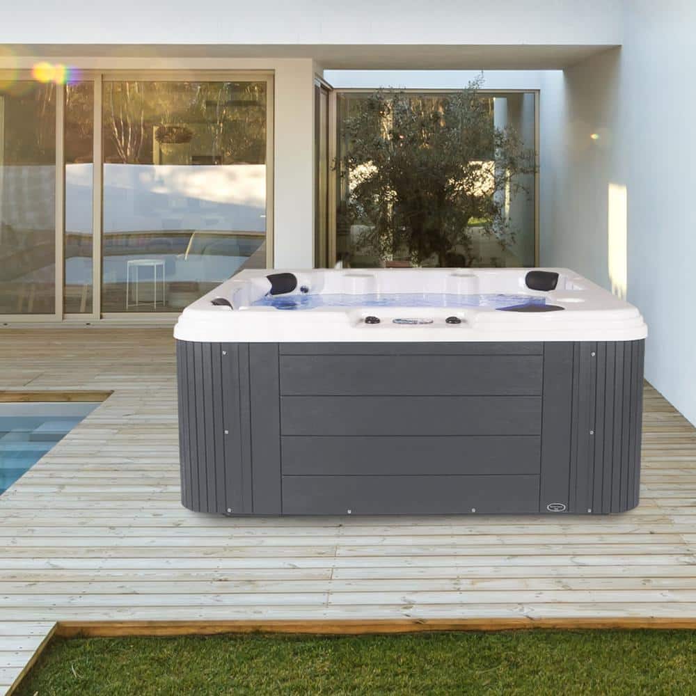 Annapolis 6-Person Gray and White Polyethylene Hot Tub