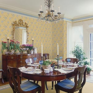 Palazzo Floral Trail Wallpaper in Blue and White