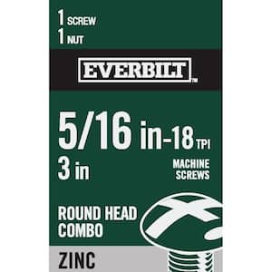 5/16 in.-18 x 3 in. Combo Round Head Zinc Plated Machine Screw