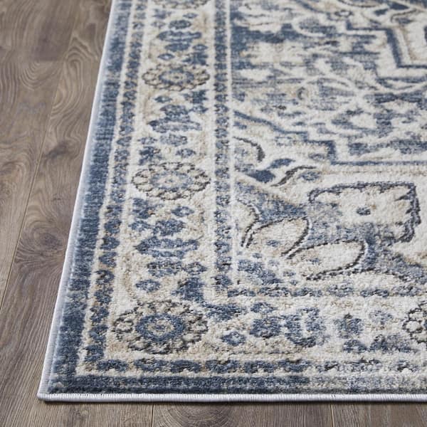 Kehleigh Osdorn Cream 4 ft. x 6 ft. Oriental Polypropylene Indoor Area Rug
