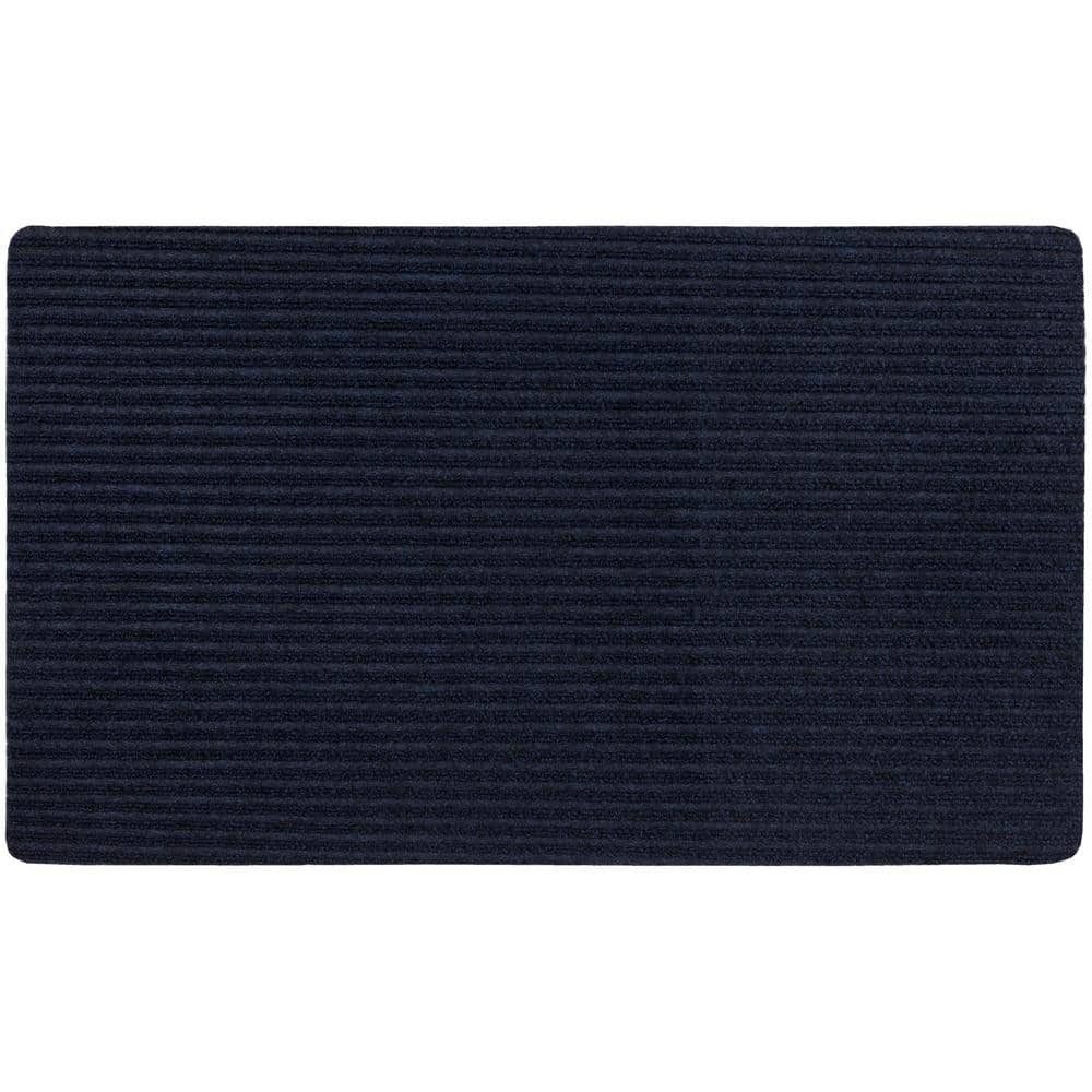 Mohawk Home Striped Utility Mat Brown Indoor/Outdoor 18 in. x 30 in. Utility Door Mat