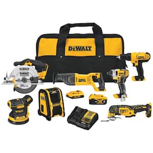 20-Volt MAX Cordless Combo Kit (7-Tool) with (1) 20-Volt 4.0Ah Battery, (1) 20-Volt 2.0Ah Battery & Charger