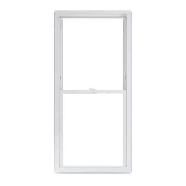 American Craftsman 29.75 in. x 61.25 in. 50 Series White Double Hung Low-E Argon Glass Vinyl Replacement Window, Screen Incl