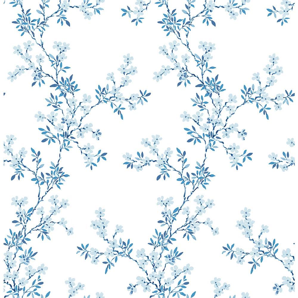 Brewster Claire Blue Floral Trail Blue Wallpaper Sample 2704-22261SAM ...