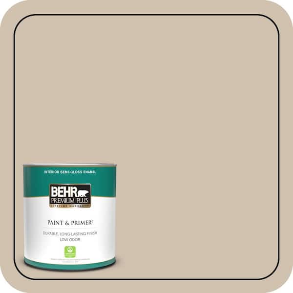 BEHR PREMIUM PLUS 1 qt. Home Decorators Collection #HDC-NT-13 Merino Wool Semi-Gloss Enamel Low Odor Interior Paint & Primer