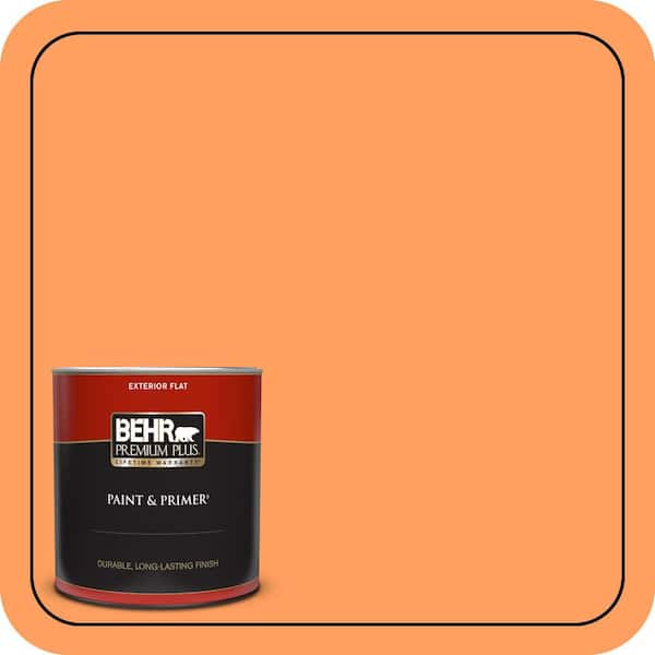 BEHR PREMIUM PLUS 1 qt. #250B-5 Orange Spice Flat Exterior Paint & Primer