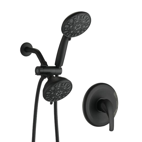 Unbranded Single Handle 6-Spray Round Shower Faucet in Matte Black