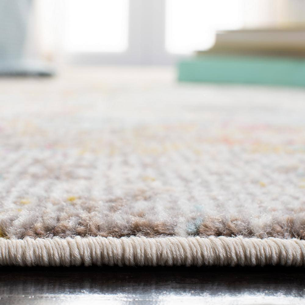 Elegant Gray and Gold 10' x 14' Synthetic Rectangular Area Rug