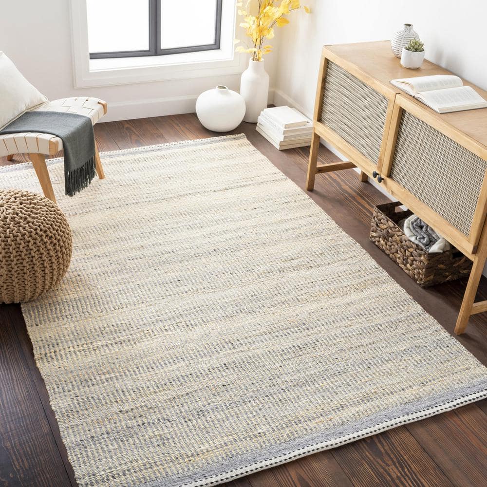 Handmade Lessie 6' x 9' Flat Woven Wool-Blend Gray Area Rug