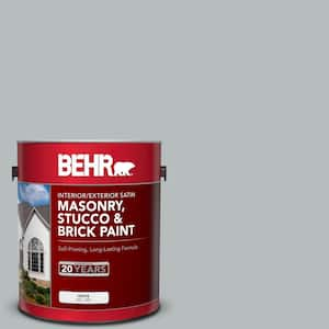 1 gal. #PPU18-05 French Silver Satin Interior/Exterior Masonry, Stucco and Brick Paint