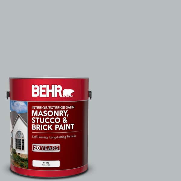 BEHR 1 gal. #PPU18-05 French Silver Satin Interior/Exterior Masonry, Stucco and Brick Paint