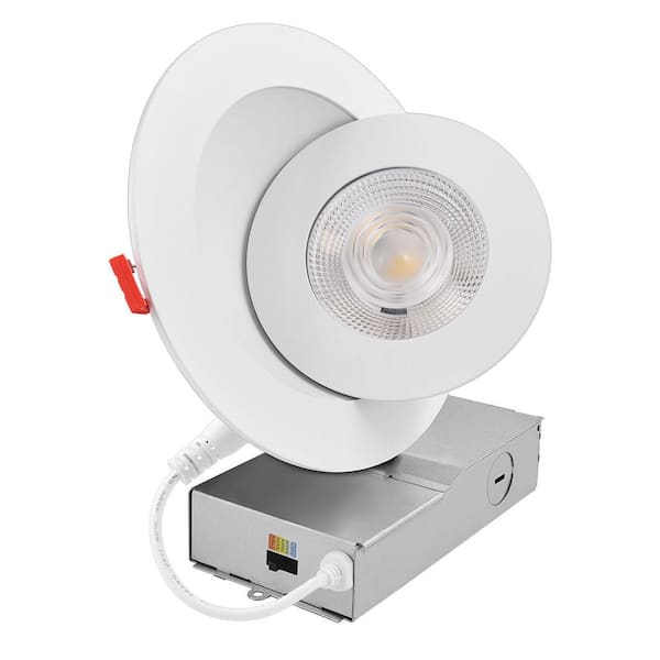 6 in. Integrated LED Recessed Light J-Box Gimbal 5CCT 15W 1100LM Dimmable Directional Downlight Damp and IC Rated ETL