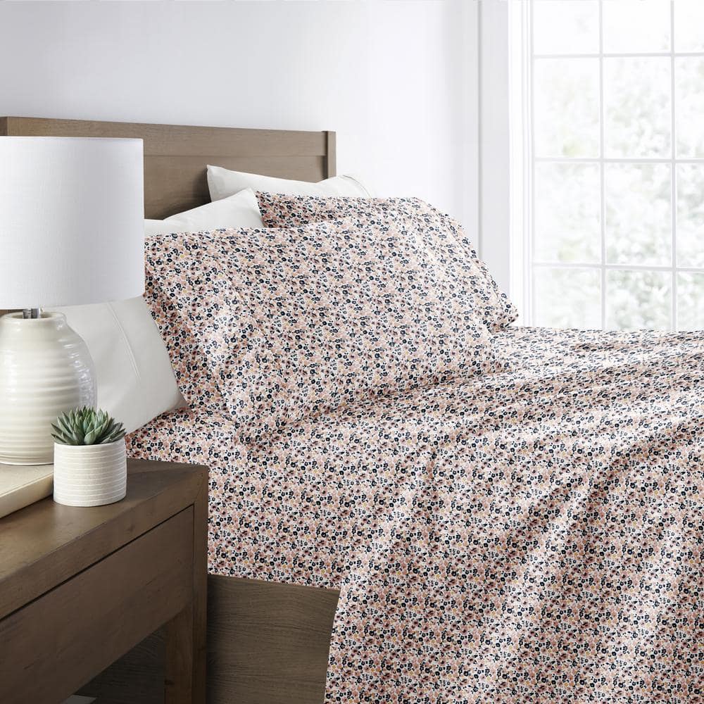Mauve Floral Twin Microfiber Kids Cover Sheet Set