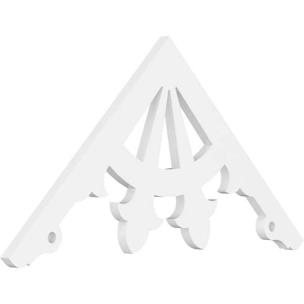 Ekena Millwork 1 in. x 36 in. x 18 in. (12/12) Pitch Riley Gable Pediment Architectural Grade PVC Moulding