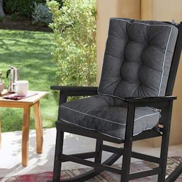 17 x 17 Dark Grey Memory Foam Rocker Cushion Set: Non-Slip, 5 in