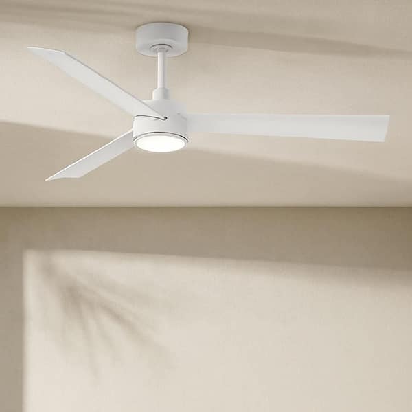 HINKLEY Speck 52.0 in. Indoor/Outdoor Integrated LED Matte White Ceiling Fan with Remote Control