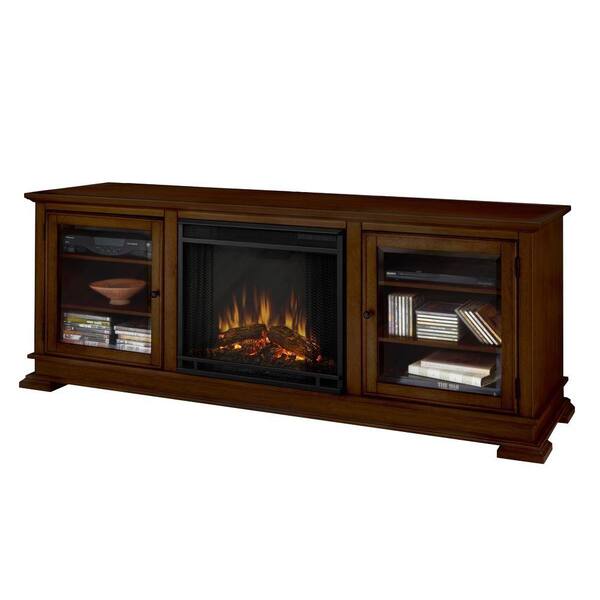 Real Flame Hudson 68 in. Media Console Electric Fireplace in Espresso