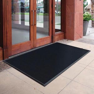 Black 23.75 in. x 31.5 in. Rubber Door Mat