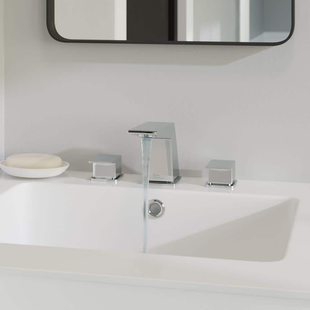 Carre 8" Chrome Widespread 2-Handle Bathroom Faucet