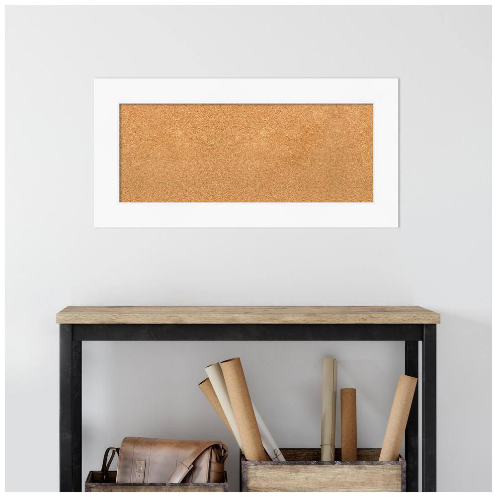 Amanti Art White Framed Natural Cork Bulletin Board