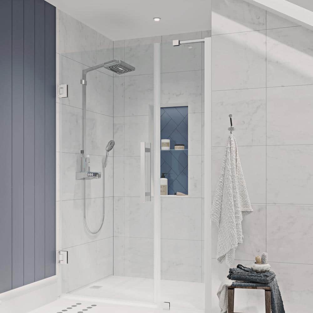 Tampa-Pro 43'' W 72'' H Frameless Chrome Shower Kit