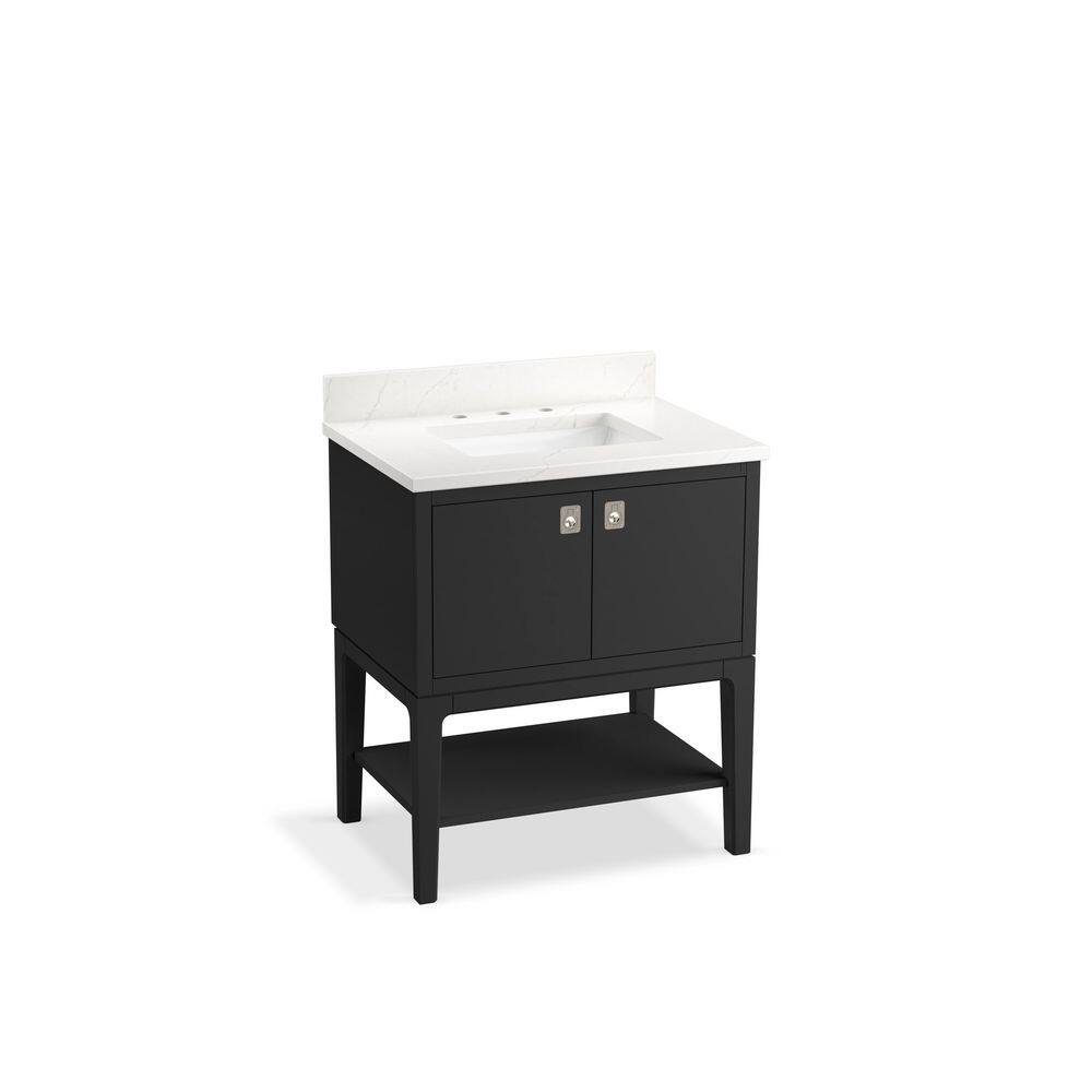 Ferrous Grey 30" Bathroom Vanity with Quartz Top
