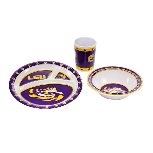 BSI Products NCAA Louisiana State Tigers 3-Piece Kid's Dish Set
