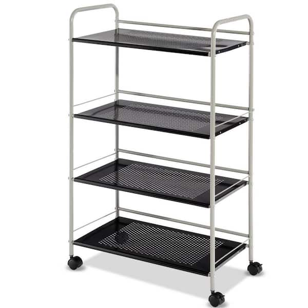 FORCLOVER 15-Drawer Steel 4-Wheeled Utility Rolling Cart Storage Organizer in Black