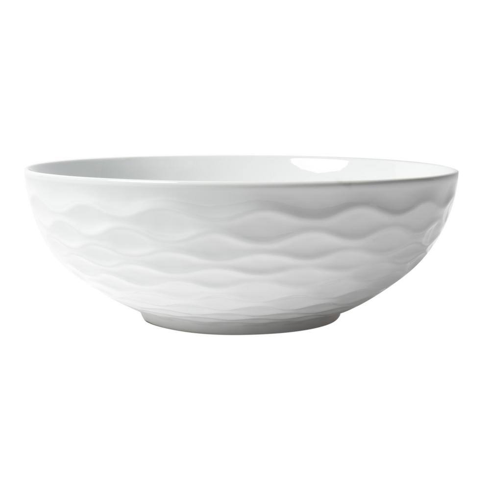 White Ceramic Round Vessel Bathroom Sink