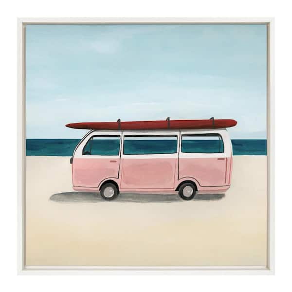 Kate and Laurel Sylvie Coastal Framed Canvas Wall Art 24 in. x 24 in.