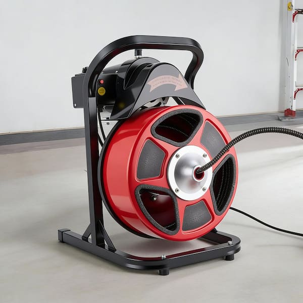 50 ft. x 1/2 in. Drain Cleaner Machine, Manual Feed Sewer Snake Auger, Foot Switch for 2 in. to 6 in. Pipes, 2025 update